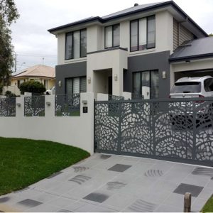 MATCHING LASER CUTTING AND SLIDING GATE